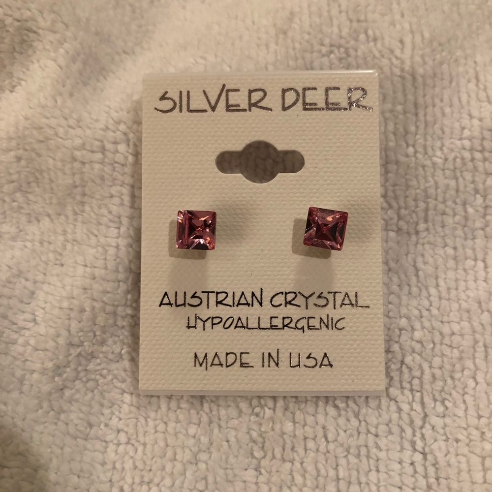 Pink Austrian Crystal Stud Earrings